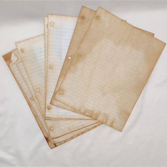 25 Coffee Dyed Notebook Papers, Hand Dyed Papers, Junk Journal Supply - Picture 8 of 8